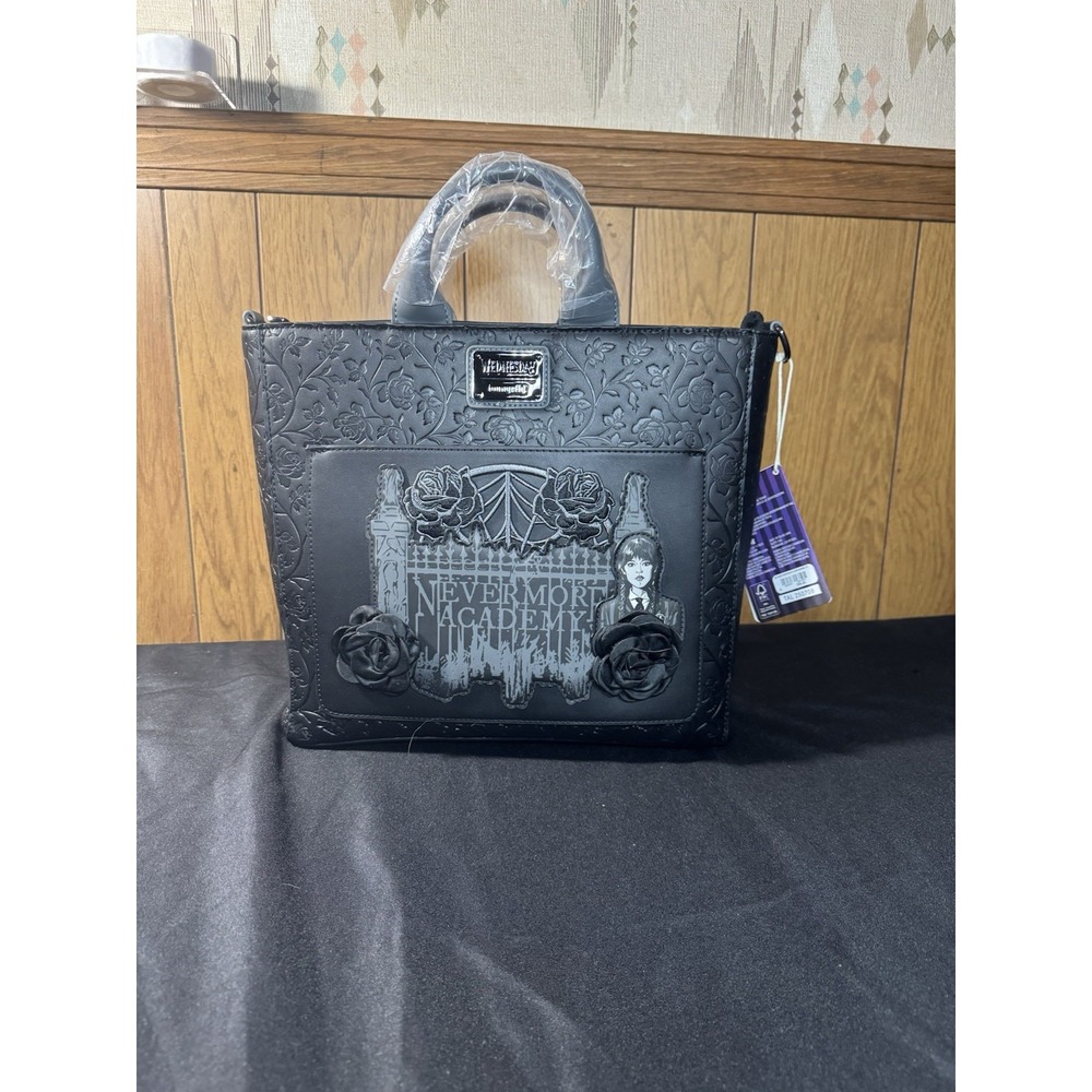 Loungefly Wednesday Adams Nevermore Academy Convertible Tote Bag‎ NWT - Picture 9 of 9